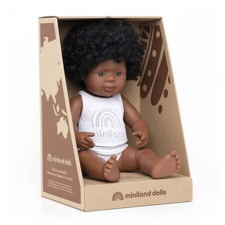 Lalka dziewczynka Afroamerykanka 38cm Miniland Doll